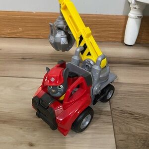 Red and Yellow Toy Crane Truck paw patrol